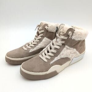 Dolce Vita Zilvia Faux Shearling High Top Women's Sneakers Taupe size US7.5
